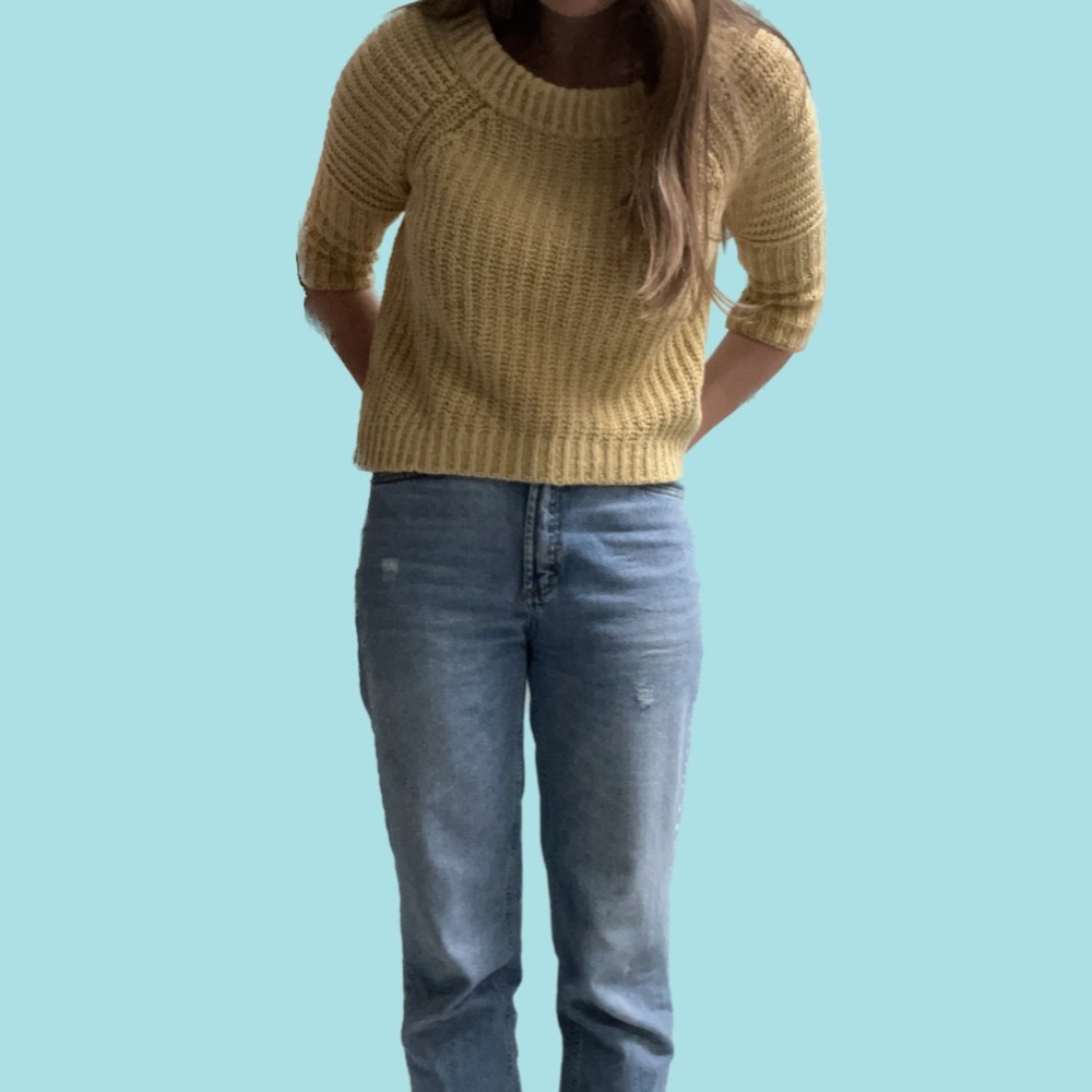 Mustard yellow Free People sweater